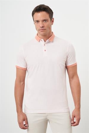 Morven Erkek Pembe Trend Compact Rotasyon Baskı Pike Polo Yaka T-Shirt