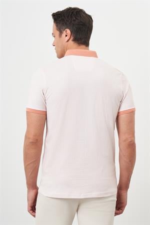 Morven Erkek Pembe Trend Compact Rotasyon Baskı Pike Polo Yaka T-Shirt