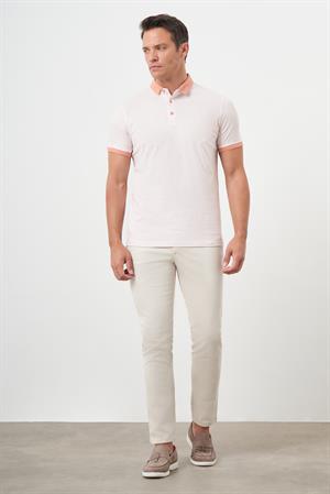 Morven Erkek Pembe Trend Compact Rotasyon Baskı Pike Polo Yaka T-Shirt