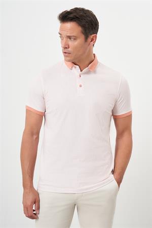 Morven Erkek Pembe Trend Compact Rotasyon Baskı Pike Polo Yaka T-Shirt