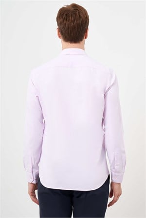 Morven Erkek Pudra Şamre Desenli Slim Fit Gömlek