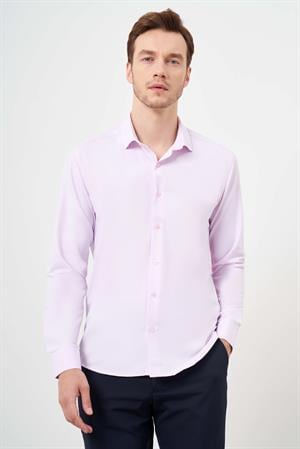 Morven Erkek Pudra Şamre Desenli Slim Fit Gömlek