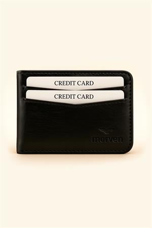 Morven Erkek Siyah %100 Deri Cüzdan Kartlık