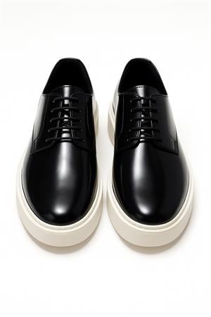 Morven Erkek Siyah Açma Deri Sneaker Ayakkabı