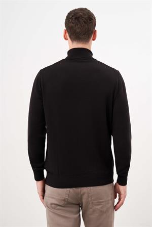 Morven Erkek Siyah Basic Balıkçı Yaka Dynamic Fit Rahat Kesim Triko