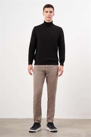 Morven Erkek Siyah Basic Balıkçı Yaka Dynamic Fit Rahat Kesim Triko