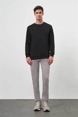 Morven Erkek Siyah Basic Bisiklet Yaka Sweat-Shirt