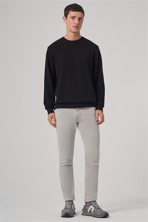 Morven Erkek Siyah Basic Bisiklet Yaka Sweatshirt