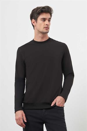 Morven Erkek Siyah Basic Dynamic Fit Bisiklet Yaka Sweet Shirt