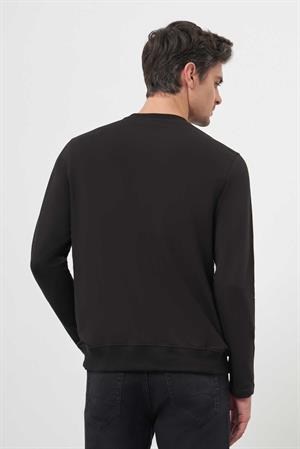 Morven Erkek Siyah Basic Dynamic Fit Bisiklet Yaka Sweet Shirt