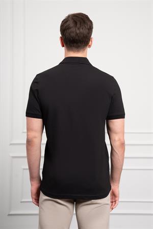 Morven Erkek Siyah Basic Polo Yaka Dynamic Fit T-Shirt