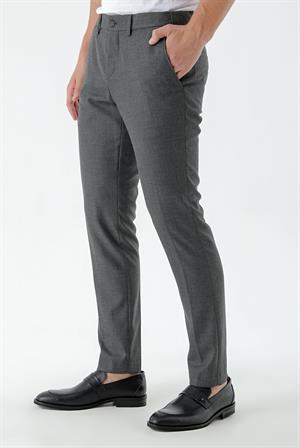 Morven Erkek Siyah Beard Desenli Slim Fit Classic Pantolon