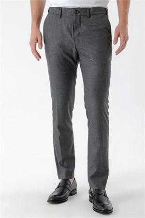 Morven Erkek Siyah Beard Desenli Slim Fit Classic Pantolon
