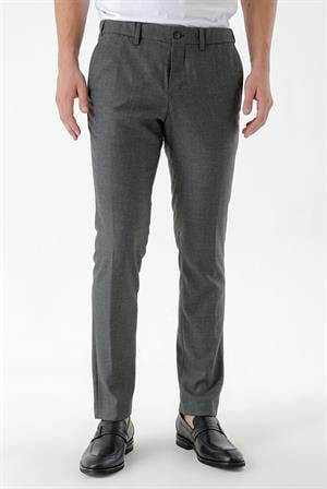 Morven Erkek Siyah Beard Desenli Slim Fit Classic Pantolon