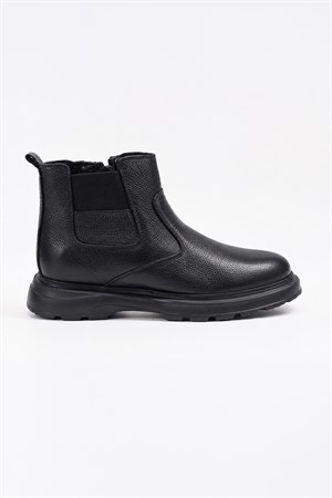 Morven Erkek Siyah Casual Fermuarlı Yarım Bot