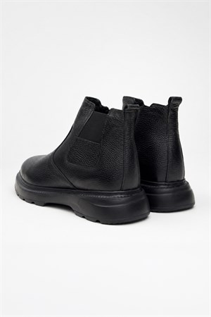 Morven Erkek Siyah Casual Fermuarlı Yarım Bot