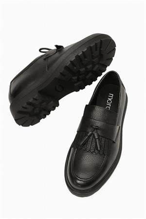 Morven Erkek Siyah Casual Flotur Eva Taban Deri Ayakkabı