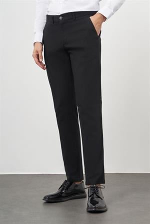 Morven Erkek Siyah Chino Dynamik Fit Pantolon