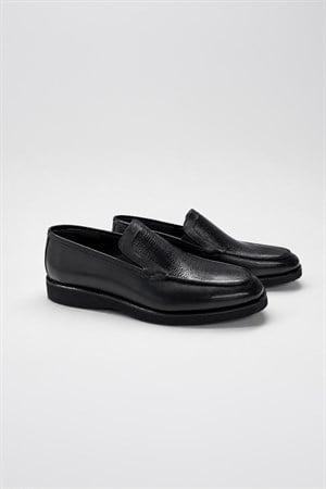 Morven Erkek Siyah Classic Analin Loafer Kauçuk Taban Ayakkabı