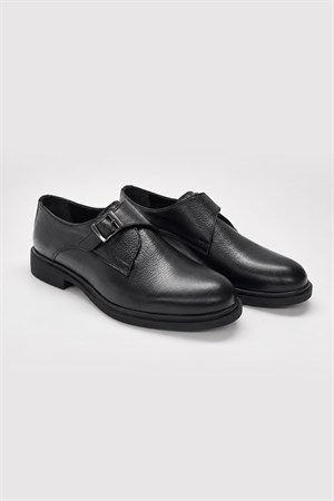 Morven Erkek Siyah Classic Analin Poli Taban Kuşaklı Ayakkabı