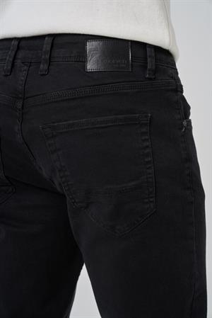 Morven Erkek Siyah Denim 5 Cep Slim Fit Jean Kot Pantolon