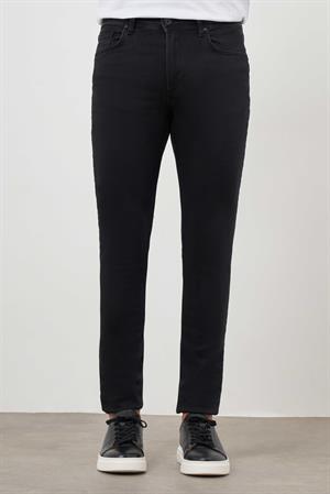 Morven Erkek Siyah Denim 5 Cep Slim Fit Jean Kot Pantolon