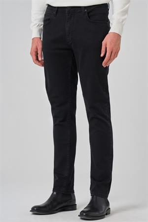 Morven Erkek Siyah Denim 5 Cep Slim Fit Jean Kot Pantolon