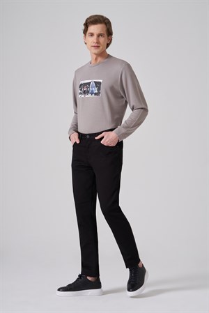 Morven Erkek Siyah Denim 5 Cep Slim Fit Jean