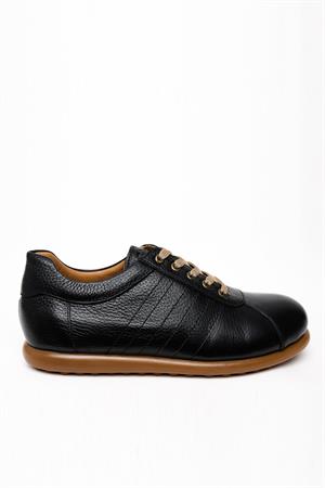 Morven Erkek Siyah Deri Smart Casual Ayakkabı