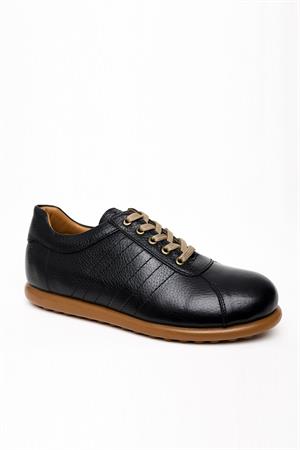 Morven Erkek Siyah Deri Smart Casual Ayakkabı