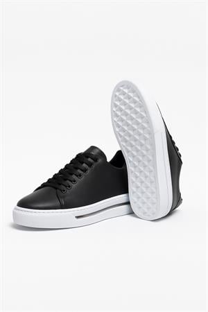 Morven Erkek Siyah Deri Sneaker Ayakkabı