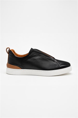 Morven Erkek Siyah Deri Sneaker Ayakkabı
