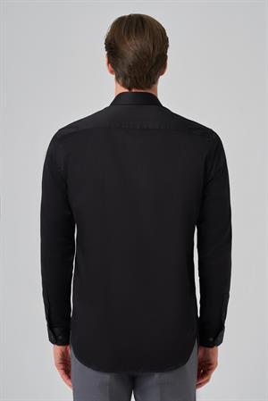 Morven Erkek Siyah Dynamic Fit Sert Yaka Gömlek