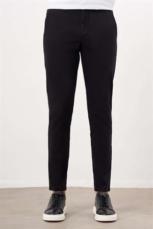 Morven Erkek Siyah Mevsimlik Pamuk Yan Cep Slim Fit Chino Pantolon