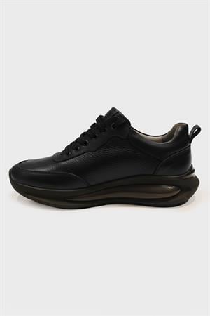 Morven Erkek Siyah Mevsimlik Sneaker Deri Ayakkabı