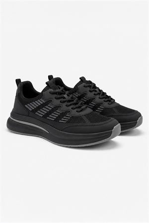 Morven Erkek Siyah Mevsimlik Sneaker Deri Ayakkabı