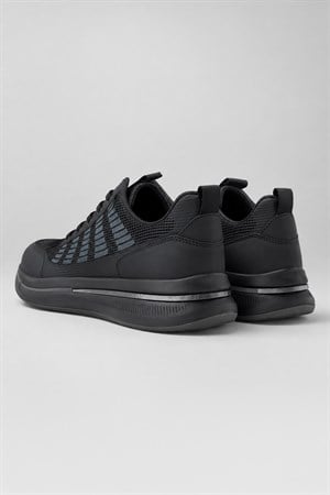 Morven Erkek Siyah Mevsimlik Sneaker Deri Ayakkabı