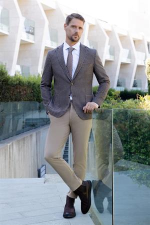 Morven Erkek Siyah Örme Slim Fit Torba Cep Mono Yaka Spor Ceket