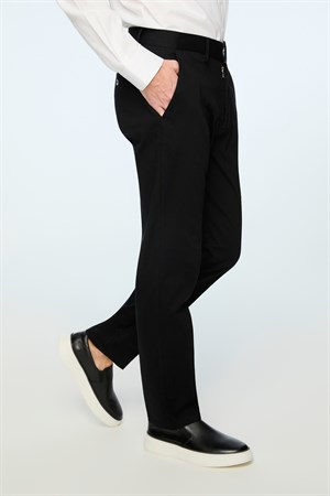 Morven Erkek Siyah Pamuk Trend Düz Dynamic Fit Chino Pantolon