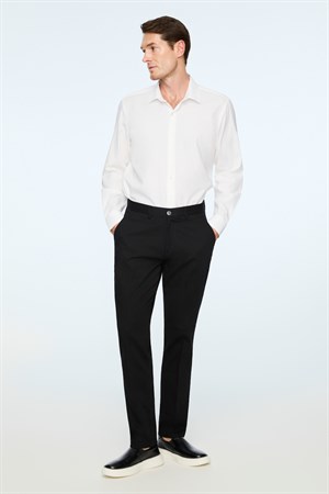 Morven Erkek Siyah Pamuk Trend Düz Dynamic Fit Chino Pantolon