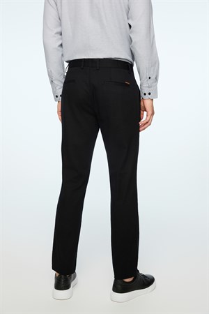 Morven Erkek Siyah Pamuk Trend Düz Slim Fit Chino Pantolon