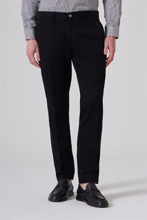 Morven Erkek Siyah Pamuk Trend Dynamic Fit Chino Pantolon