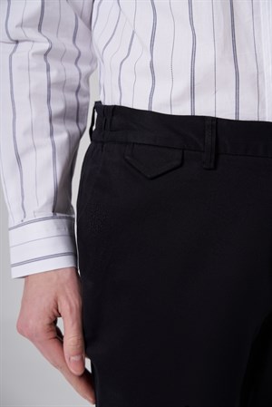 Morven Erkek Siyah Pamuk Trend Slim Fit Chino Pantolon