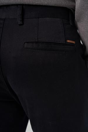 Morven Erkek Siyah Pamuk Trend Slim Fit Chino Pantolon