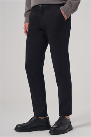 Morven Erkek Siyah Pamuk Trend Slim Fit Chino Pantolon