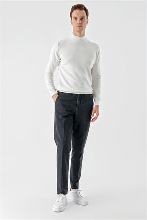 Morven Erkek Siyah Pamuk Yan Cep Dynamic Fit Chino Pantolon
