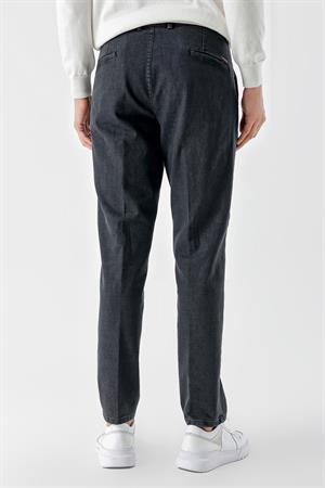 Morven Erkek Siyah Pamuk Yan Cep Dynamic Fit Chino Pantolon