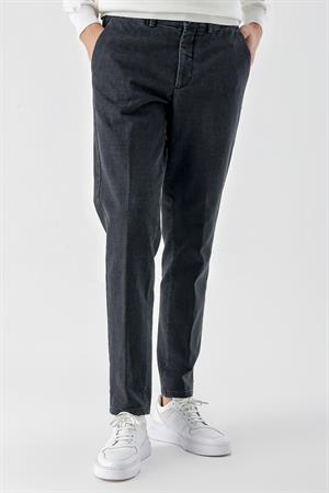 Morven Erkek Siyah Pamuk Yan Cep Dynamic Fit Chino Pantolon