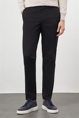 Morven Erkek Siyah Pamuk Yan Cep Slim Fit Chino Pantolon