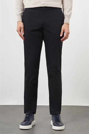 Morven Erkek Siyah Pamuk Yan Cep Slim Fit Chino Pantolon